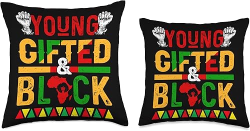 Miniatura 3 de Young Gifted African Pride Afro Black History Month Throw Pillow, 16x16, Multicolor