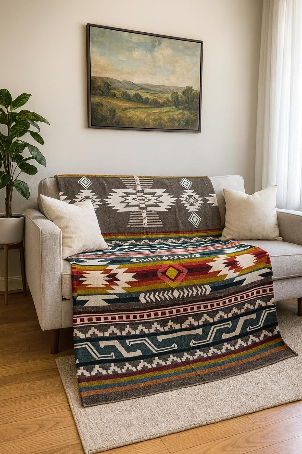 Alpaca Wool Blanket, King Size 100 x 83, Reversible 2 in 1, Thick and Ultra Soft, Hypoallergenic, Non-Itchy, Handmade in Ecuador. Premium Alpaca Wool Thtow Blanket for Cozy Comfort. (Aztec Brow) - Image 7