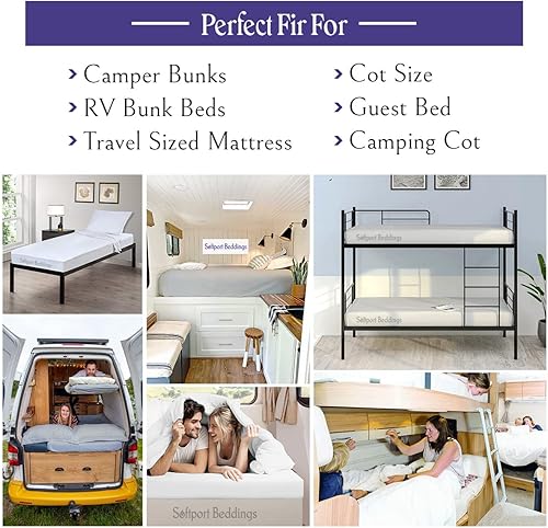 Miniatura 8 de Olympic QueenSuper Queen - Juego de sábanas de 66 x 80 pulgadas, sábanas para caravana, 100% algodón, algodón egipcio de fibra larga para colchones