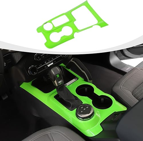 Vista 16 de Ajuste de panel de cambio para consola central con portavasos Panel de cubierta de engranajes Compatible con Ford Bronco Sport 2021-2024, Rojo