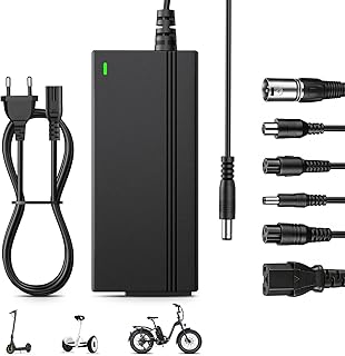 42V 2A E Scooter Ladegerät mit 6 Anschlüssen, 36V Ladegeräte für Scooter, Universal Hoverboard Ladekabel für Xiaomi M365/Pro/1S/Pro2, Ninebot ES1/ES2/ES3/ES4, Elektrofahrräder Akkuladung