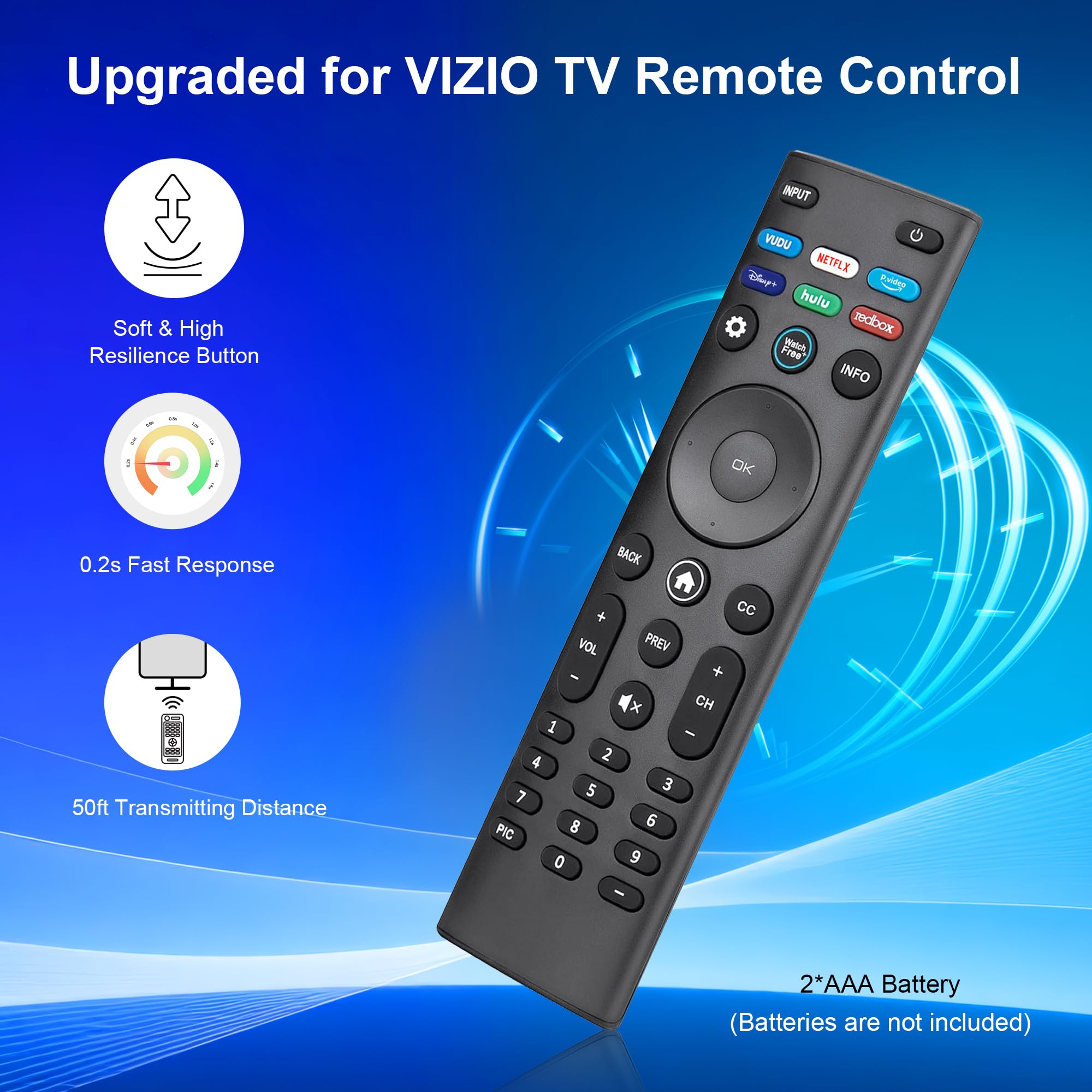 Telecomando di ricambio per Smart TV VIZIO All LED LCD HD 4K UHD HDR Smartcast 3D Smart TV XRT140 telecomando universale XRT136 di ricambio per Vizio-Smart-TV-Remote per Vizio TV (D/E/M/P/PX/V