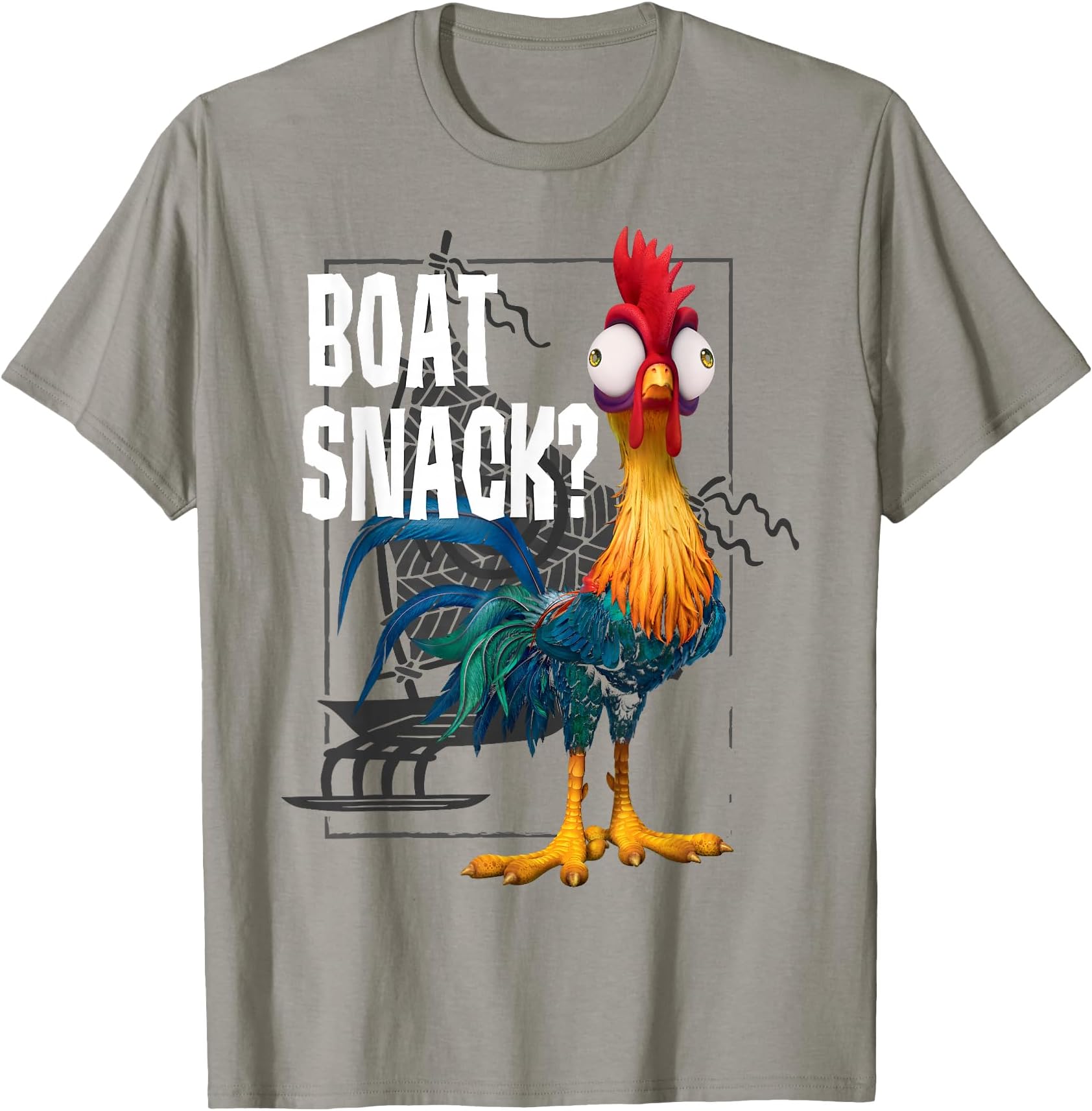 Disney Moana HEI HEI Boat Snack Vintage Style Poster T-Shirt