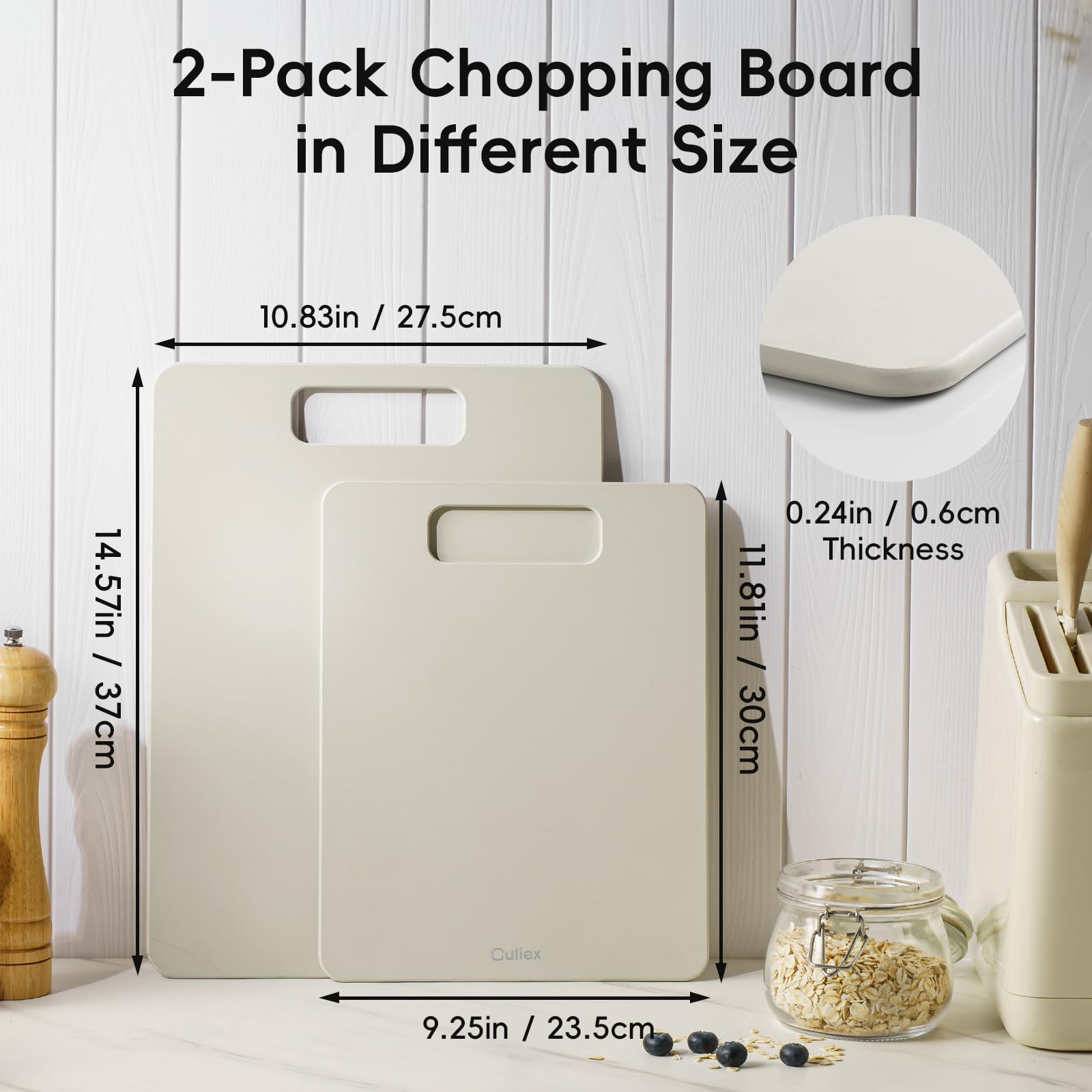 Snijplank Houtvezel 2-pack, Vaatwasserbestendige Composiet Snijplank voor de Keuken, Hoge Dichtheid, Niet-giftig, BPA-vrij, Antislipvoetjes, Geschikt voor het Gebruik met Messen Snijplank Houtvezel 2-pack, Vaatwasserbestendige Composiet Snijplank voor de Keuken, Hoge Dichtheid, Niet-giftig, BPA-vrij, Antislipvoetjes, Geschikt voor het Gebruik met Messen