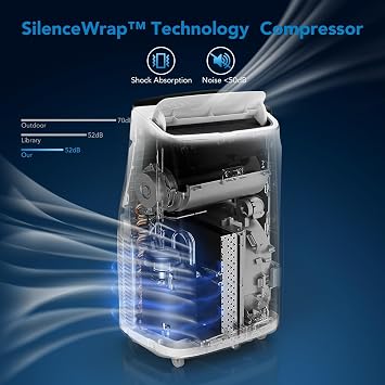 14000 BTU Portable Air Conditioners with Remote Control, 3-in-1 Free Standing Cooling AC Unit with Fan & Dehumidifier, Cools Room up to 750 sq.ft, Smart/Sleep Mode, 3 Speed, Auto Swing, 24H Timer