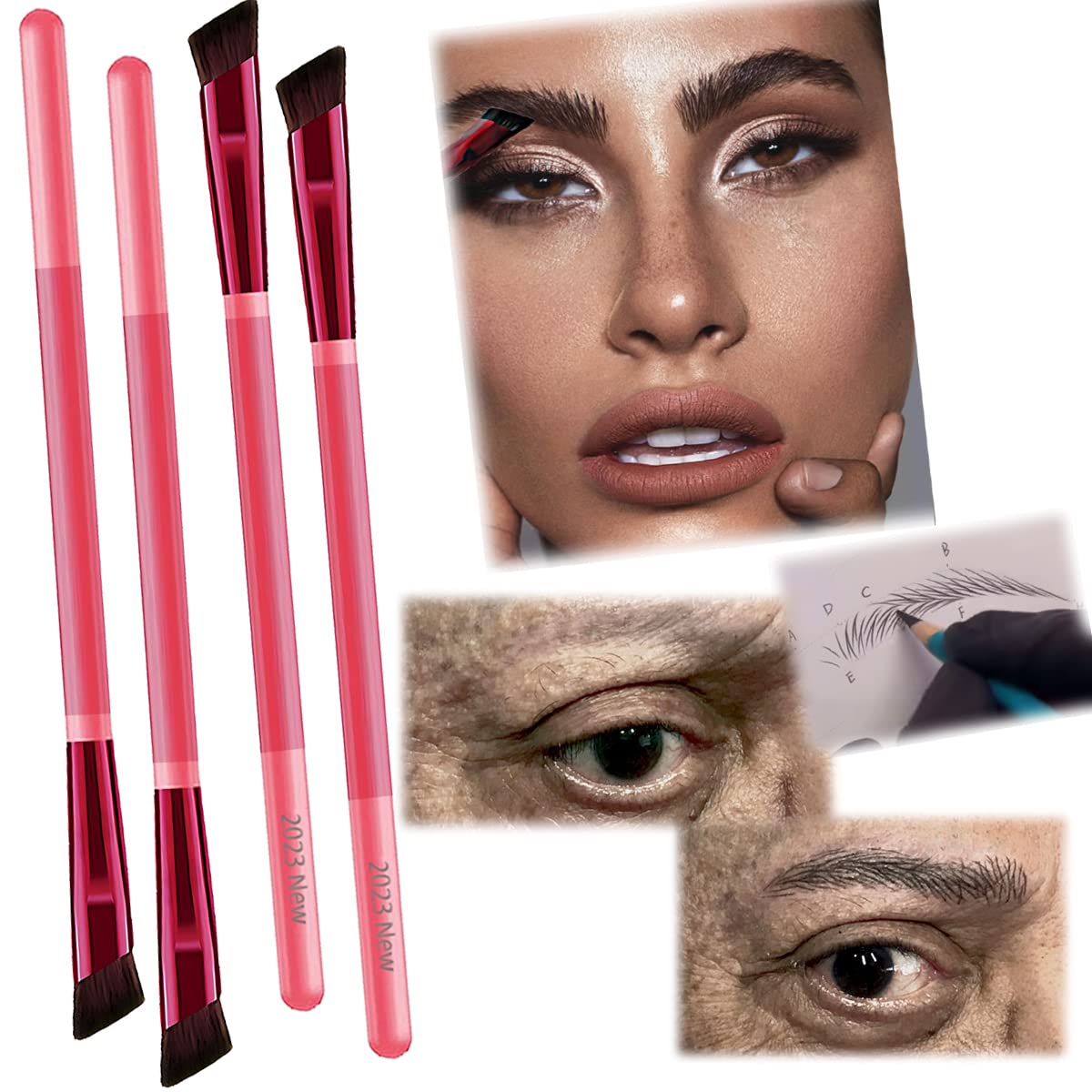 Photo 1 of **Set of 2**
2023 New Amazing Multifunctional Eyebrow Brush - Realistic Eyebrow Brush, Multi Purpose Square Eyebrow Makeup Brush, for Drawing Brows Similar to 3D Natural Real Hair (1 Set) (2Pcs) 2-4Pcs
