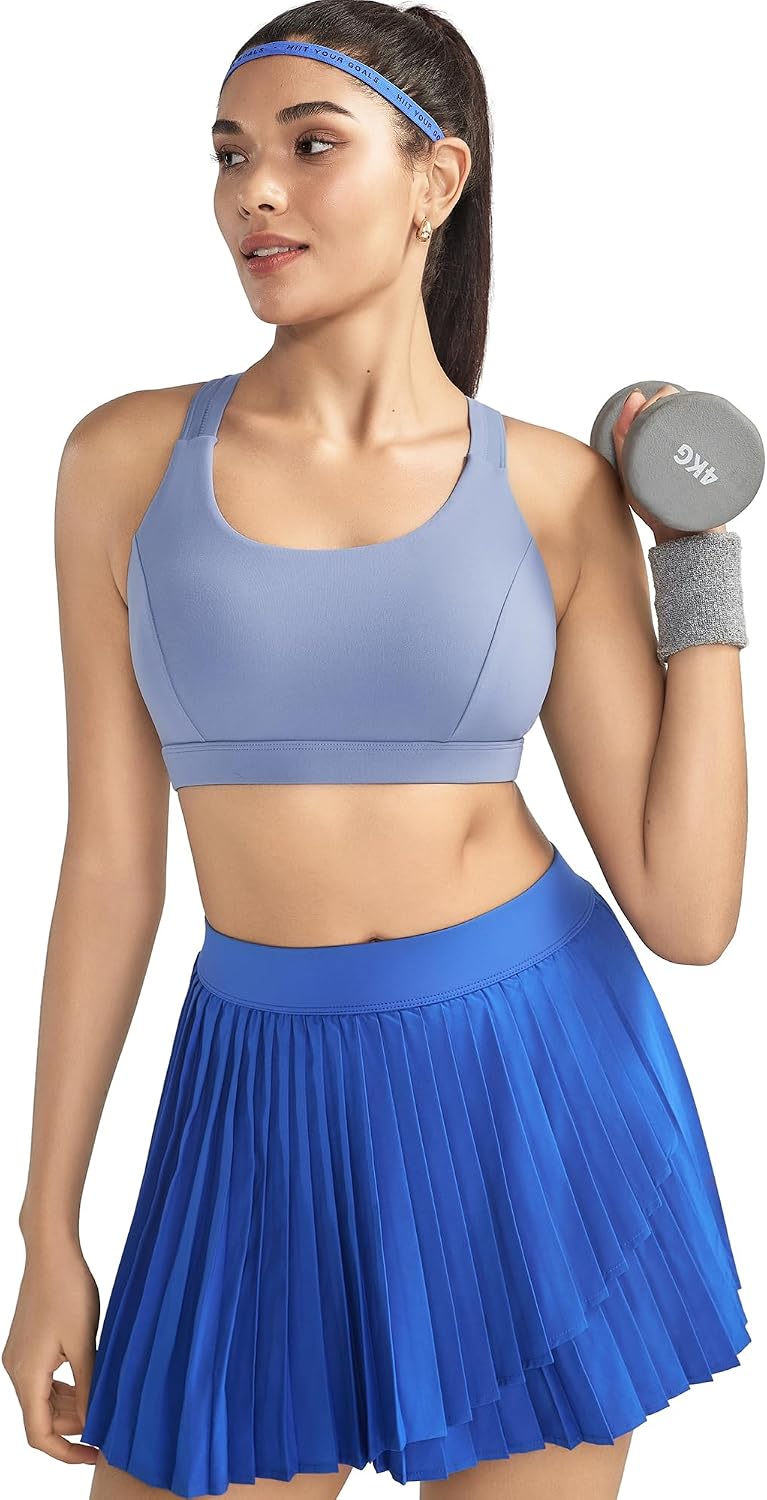 RUNNING GIRL Sports Bra for Women High Support, Criss-Cross Back Padded Strappy Sports Bras Yoga Bra with Removable Cups