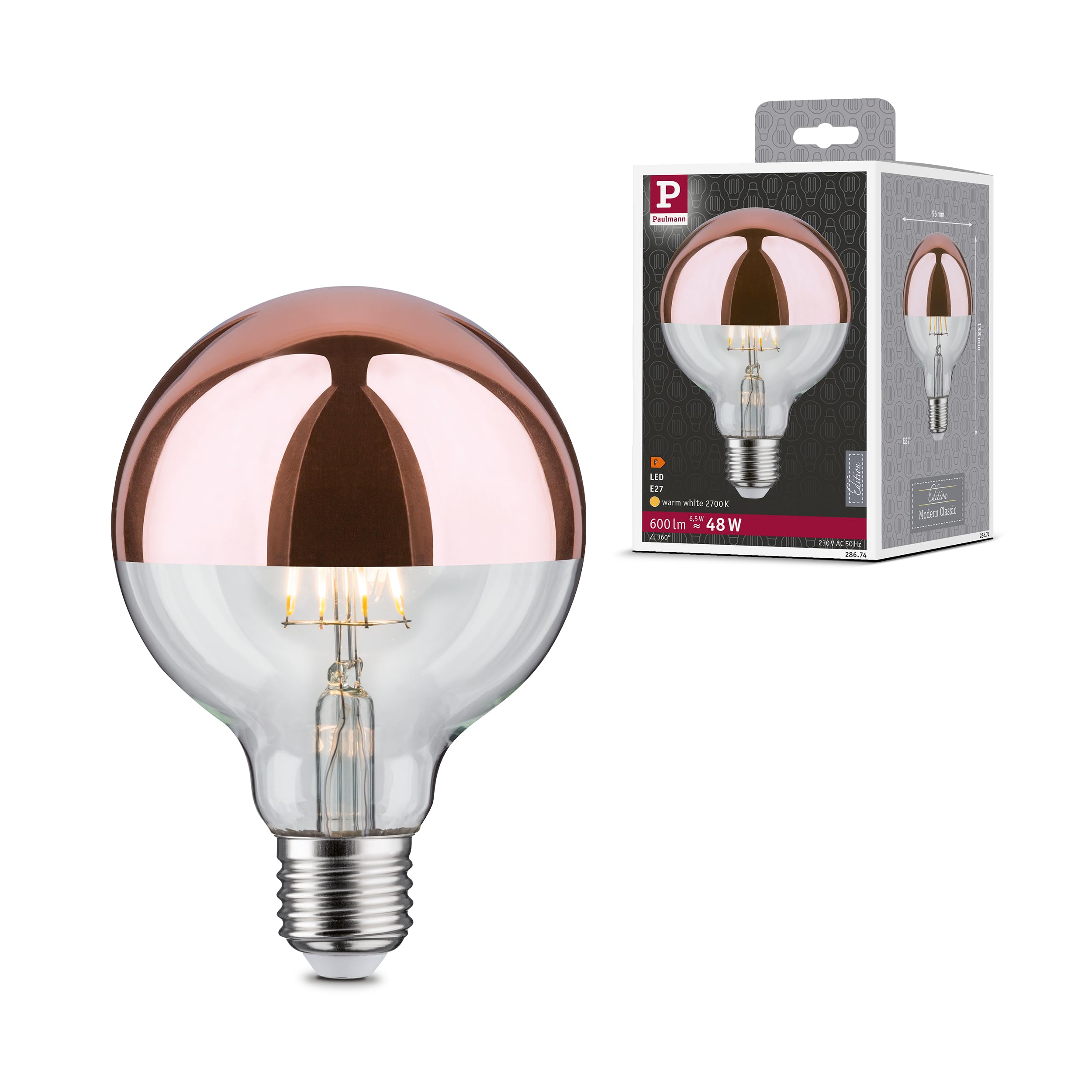 Paulmann Half Mirror Led Bulb E27 6.5W 827 G95