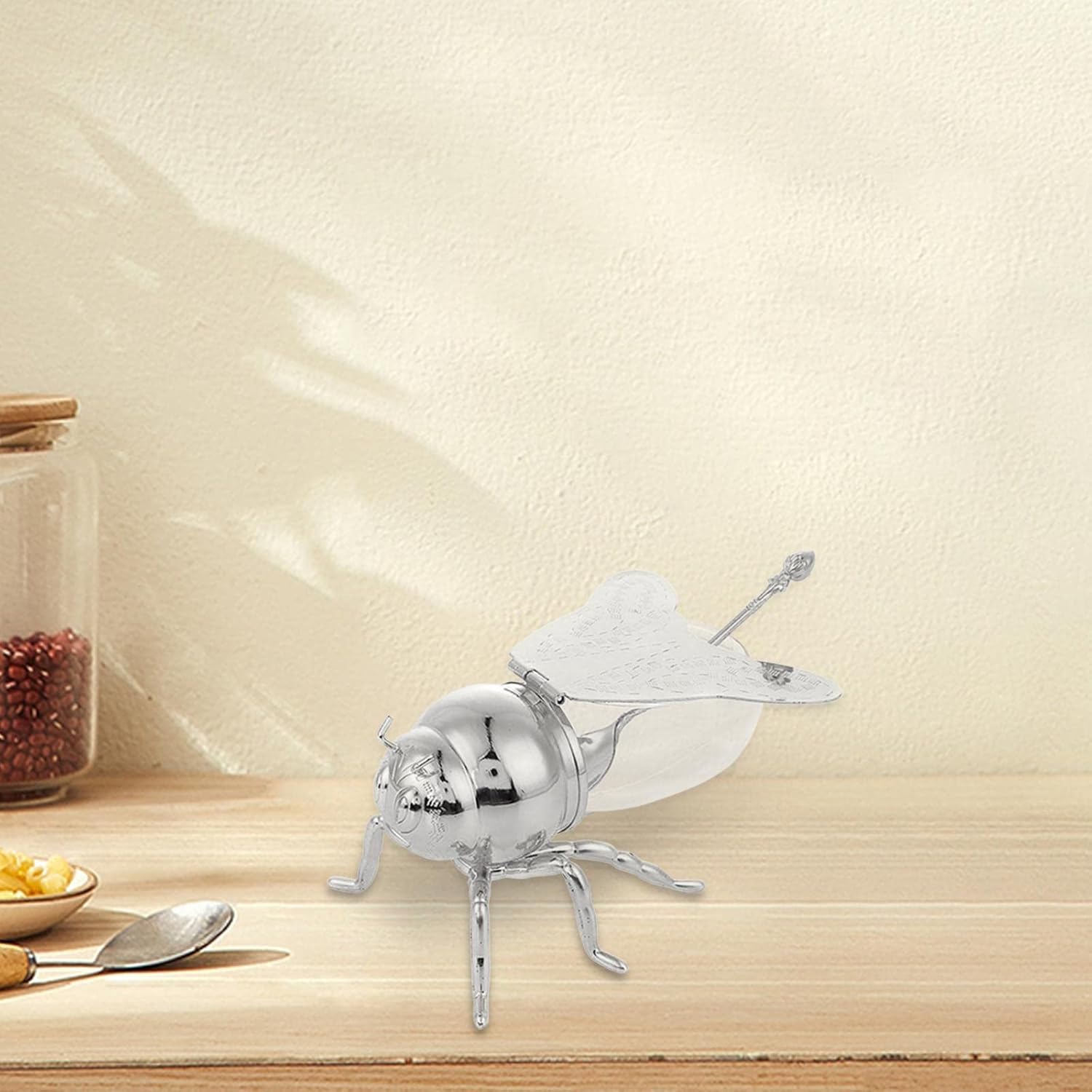 bee Pot Honey Pot Honey Container Condiment Sugar pots Spoon Decor Novelty Honey Jar Storage Pot for Festive Dinner Home Parties Dispensing