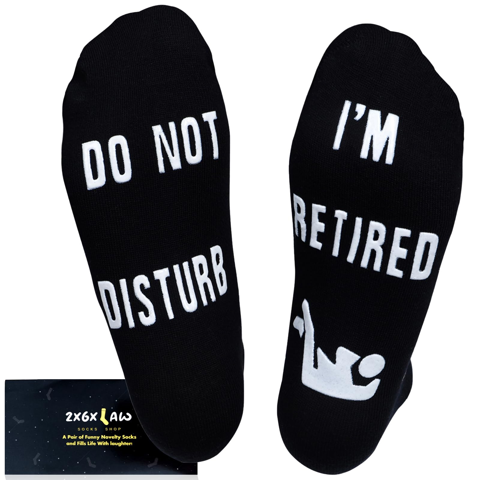 ZXGXLAW Birthday Gifts for Dad,Men Husband Grandpa Women Idea Fathers Day Christmas Do Not Disturb I'm Retired Funny Socks
