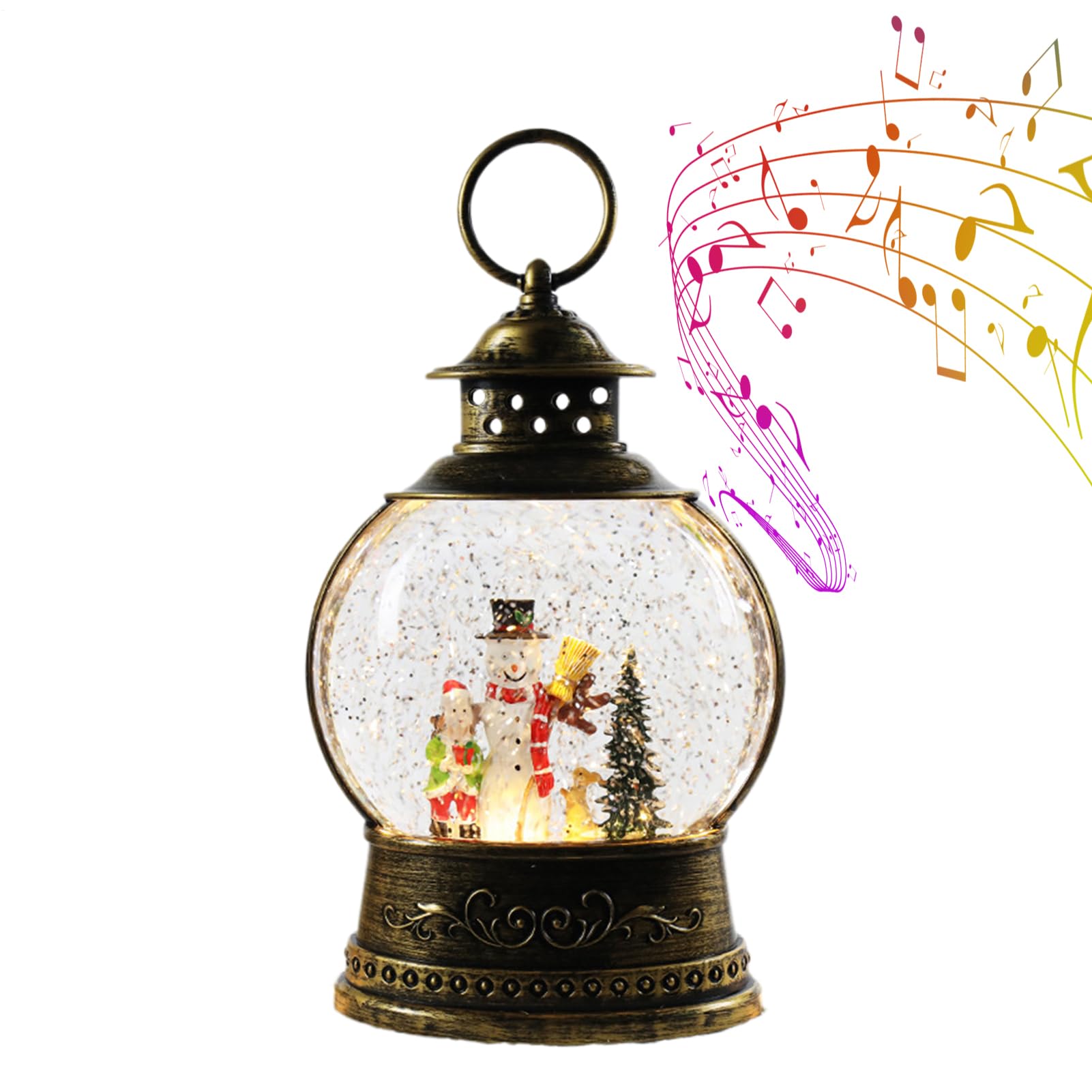 Globo di Neve Musicale Natalizio Decorazione per le Feste a Batteria e USB | Globo Di Neve Musicale Da Tavolo Ornamento per Famiglia, Eventi all'Aperto, Soggiorno, Camera,
