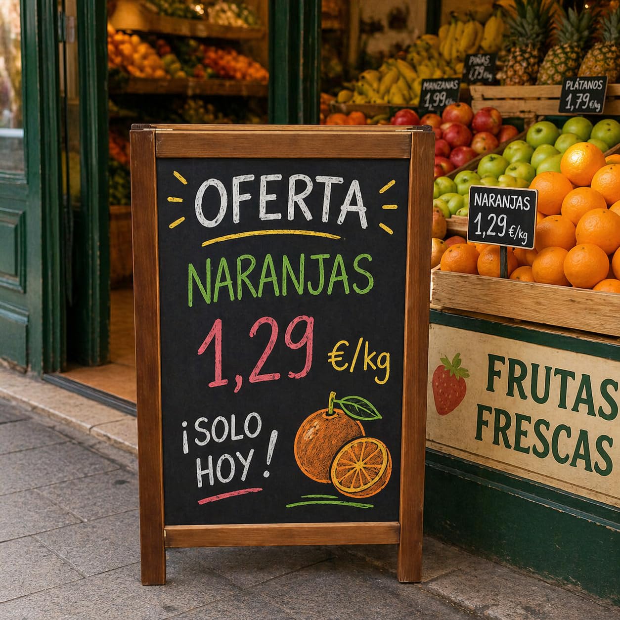 Pizarra Caballete Altura 85 cm Tablero 68 x 48 cm 2 Caras Rotulador Tiza Líquida y Convencional