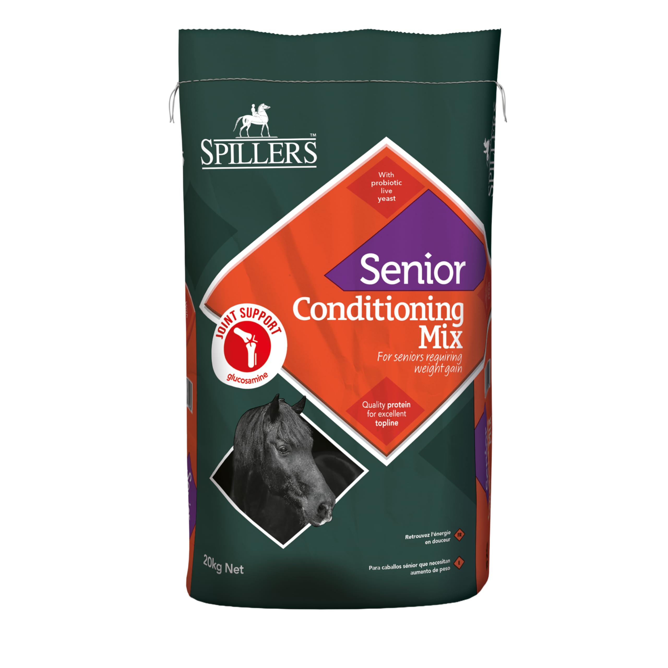 SPILLERS Conditioning Mix Senior Horse Feed 20kg - For Active Senior Horses Needing to Gain Weight, Mix with Flaked Cereals - Horse Feed with Digestive and Joint Support