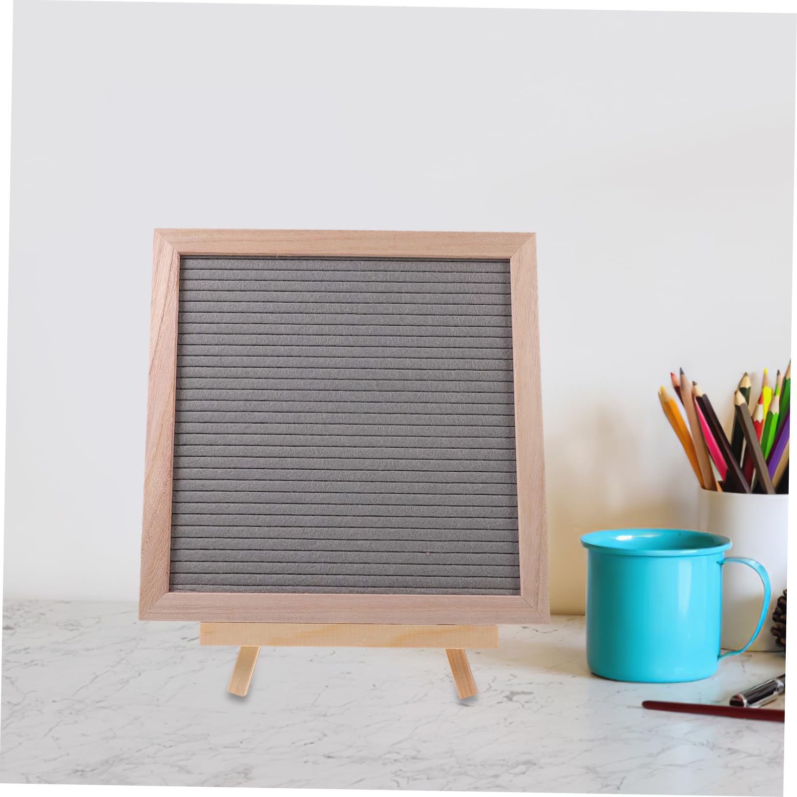 Tableau à Lettres en Feutre avec Support Bois, Déco Stable