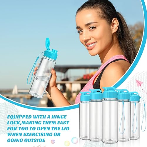 Miniatura 4 de Mifoci 20 botellas de agua de plástico a granel de 17 onzas, botellas de agua de plástico a granel para gimnasio, deportes, adultos y niños,