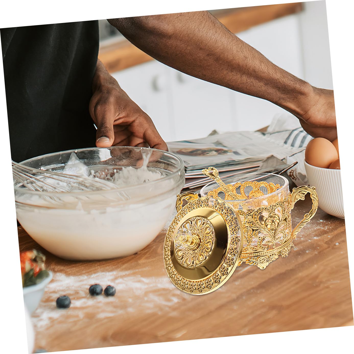 Artibetter 2 Stück Teiliges Gewürzglas mit Löffel und Deckel Stilvolle Vorratsdose aus Glas für Zucker Salz und Gewürze Praktische Küchenaufbewahrung als Geschenk und Dekorative Tischdose
