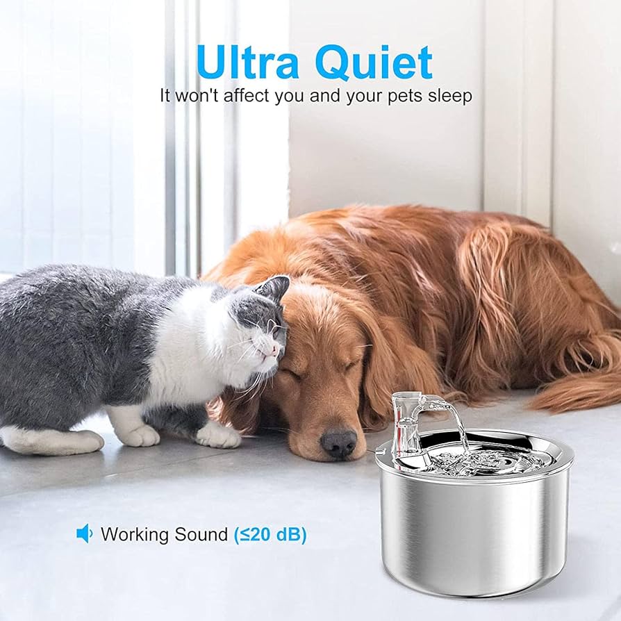 Amazon.co.jp: ネコ水飲み器, ステンレス鋼 猫用水, 2リットル