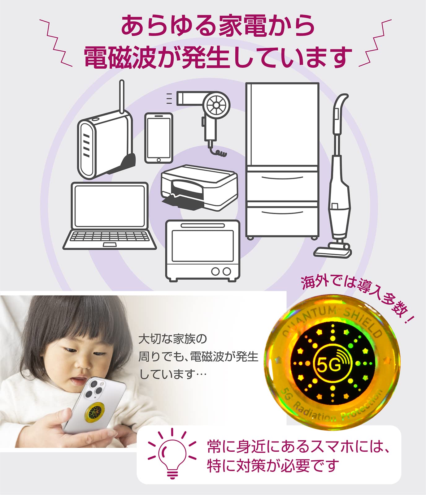 Amazon.co.jp: ETLIFE 電磁波カット 5G対応 [海外で導入多数 電磁波