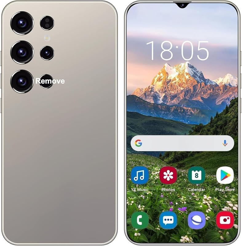 C24 Ultra 5G Unlocked Phones,4GB+128GB Cell Phone,6.8" HD Smartphone,gray | Android 14.0 Cell Phone 6800mAh/Face ID/Fingerprint Lock/GPS[Verizon, AT&T, T-Mobile]