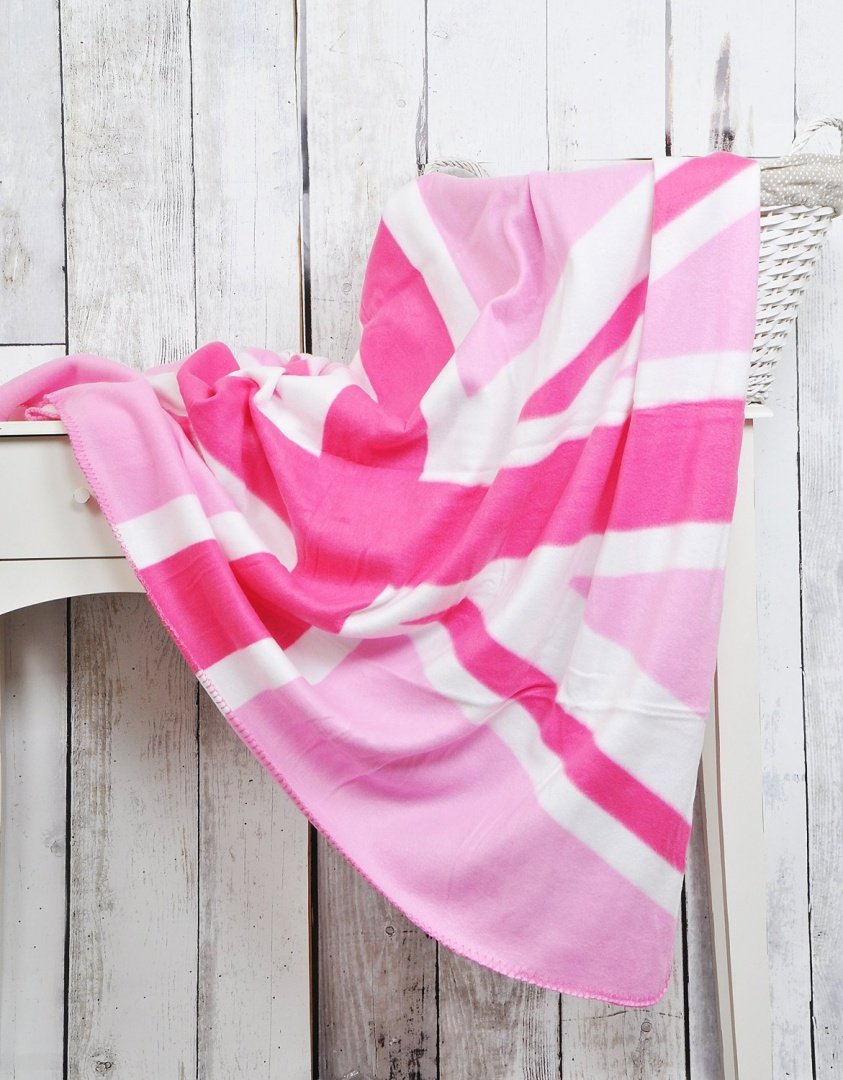 Lancashire Textiles 127cm x 152cm Union Jack Super Soft Fleece Throws/Blankets (Single, Pink)