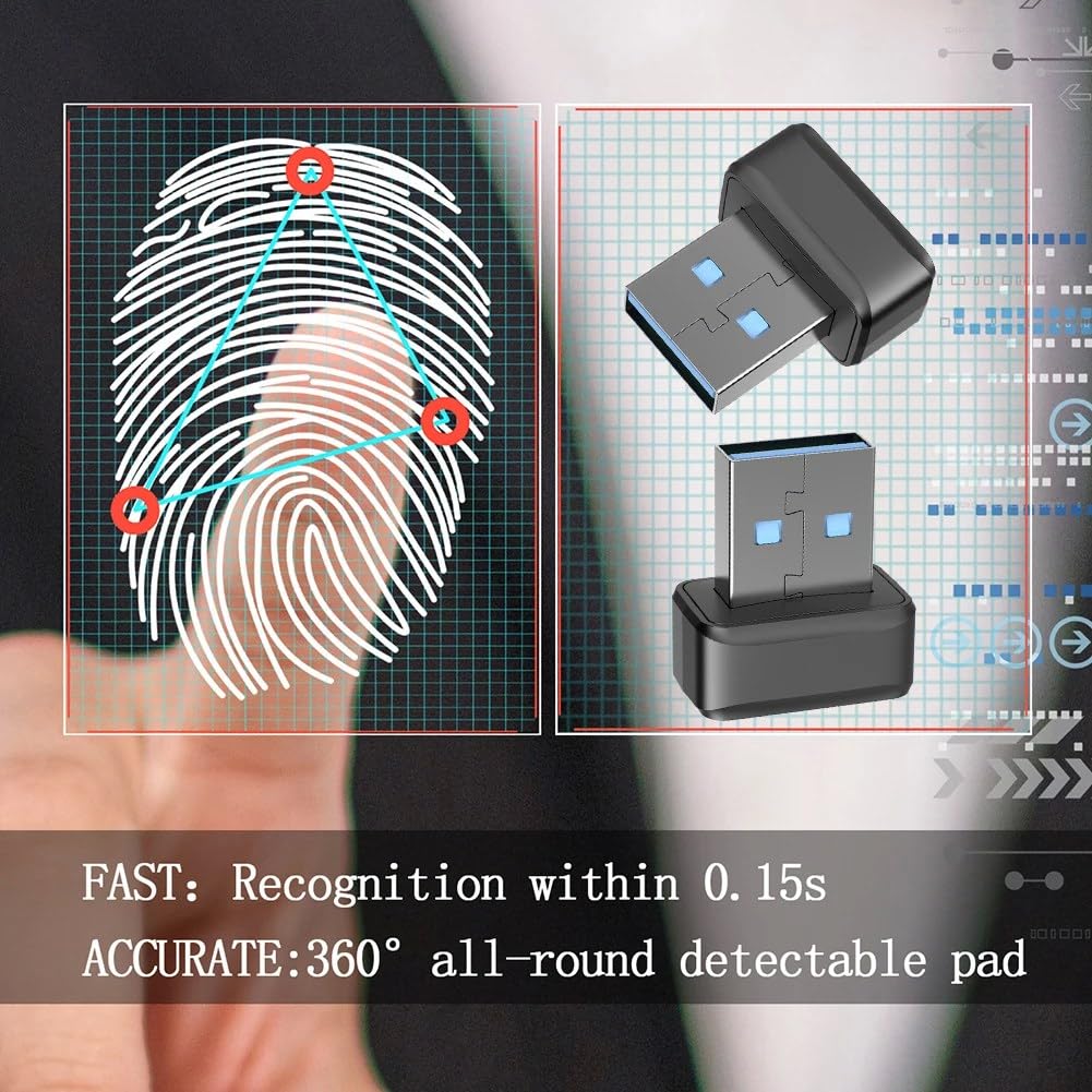 Lettore di Chiavi di Impronte Digitali USB FIDO U2F Chiave di Sicurezza con Corrispondenza Rapida Lettore di Impronte Digitali Anti-Spoofing Facile da Installare Facile da