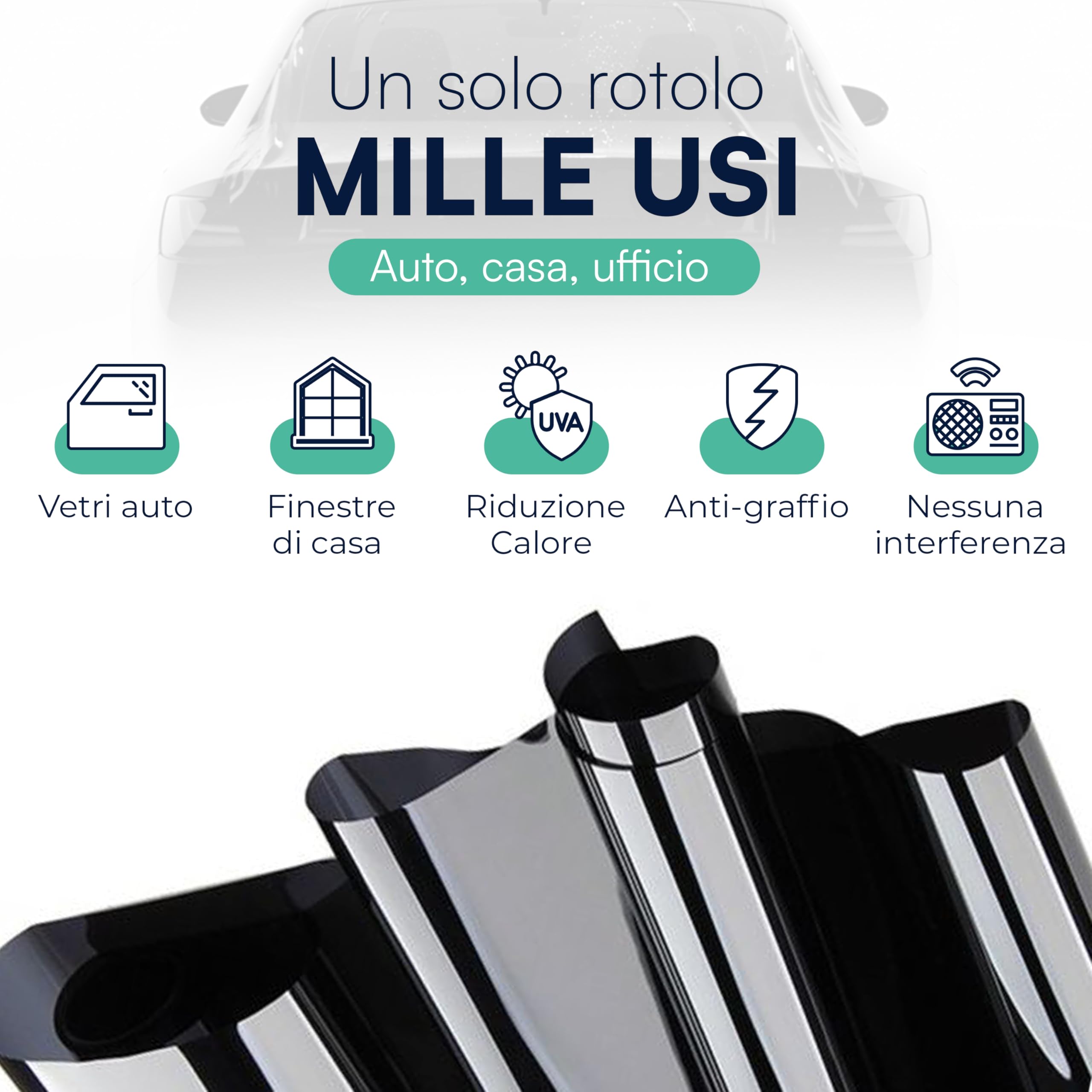 Pellicola oscurante statica per battente per protezione privacy Blocco