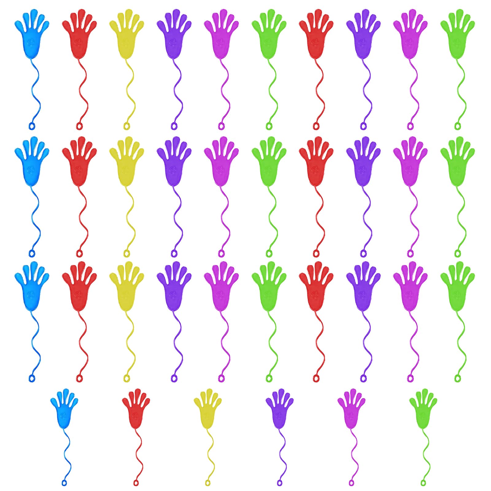 Traxenta 36 Stück Gummi Hand, Klebehände Spielzeug, Klebehand Spielzeug, Klatschhand für Kinder Set, Klebrigkeit Klatschhände Set, Klebrige Gummihand, Bunte Glibberhand für Den Kindergeburtstag