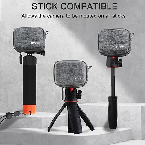 Miniatura 6 de FiTSTILL Mini funda de transporte gris para Go Pro Hero 13121110987(2018)6543+3 funda rígida de almacenamiento de viaje para AKASO, Campark, cámara