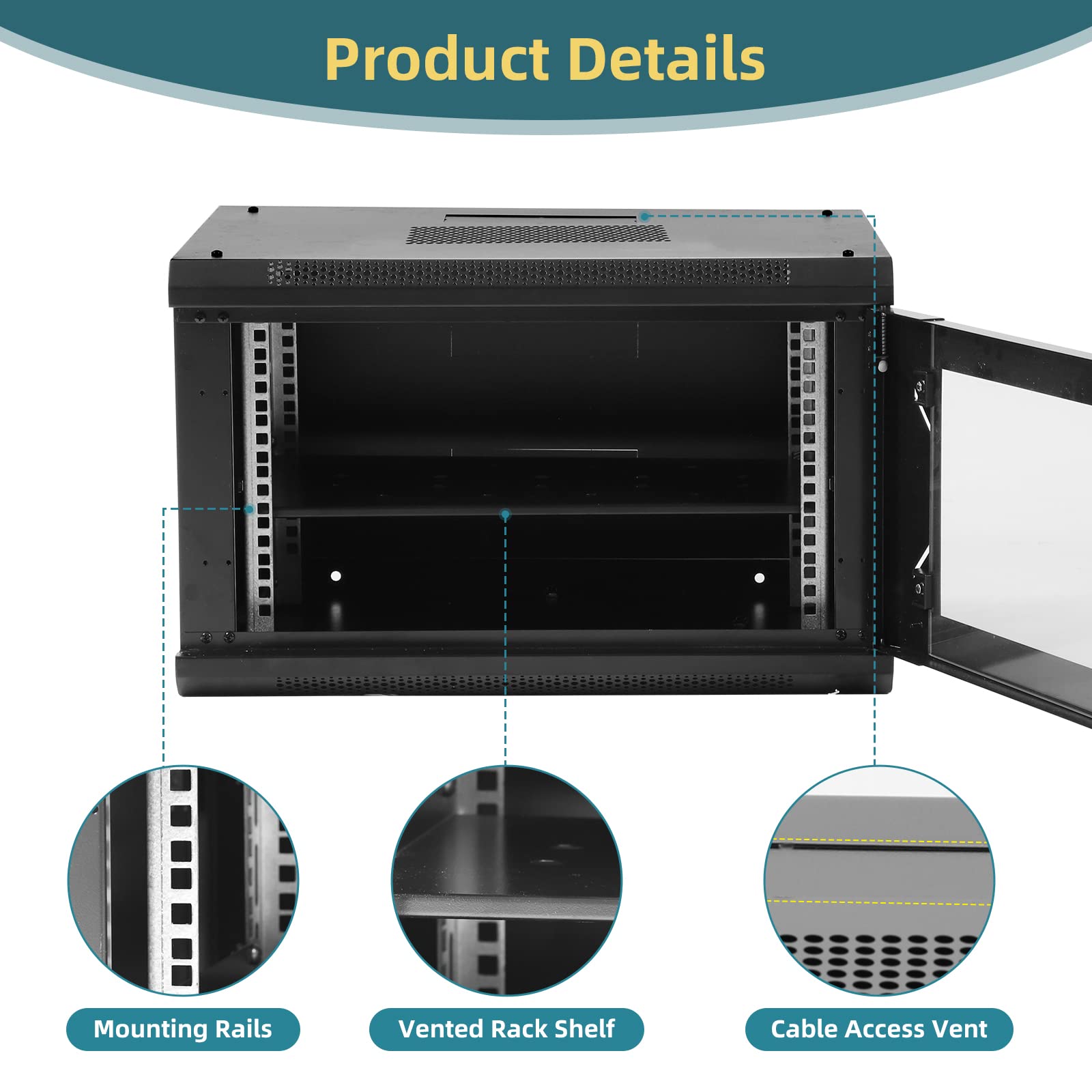 Amazon | ネットワークキャビネット 6U ウォールマウント