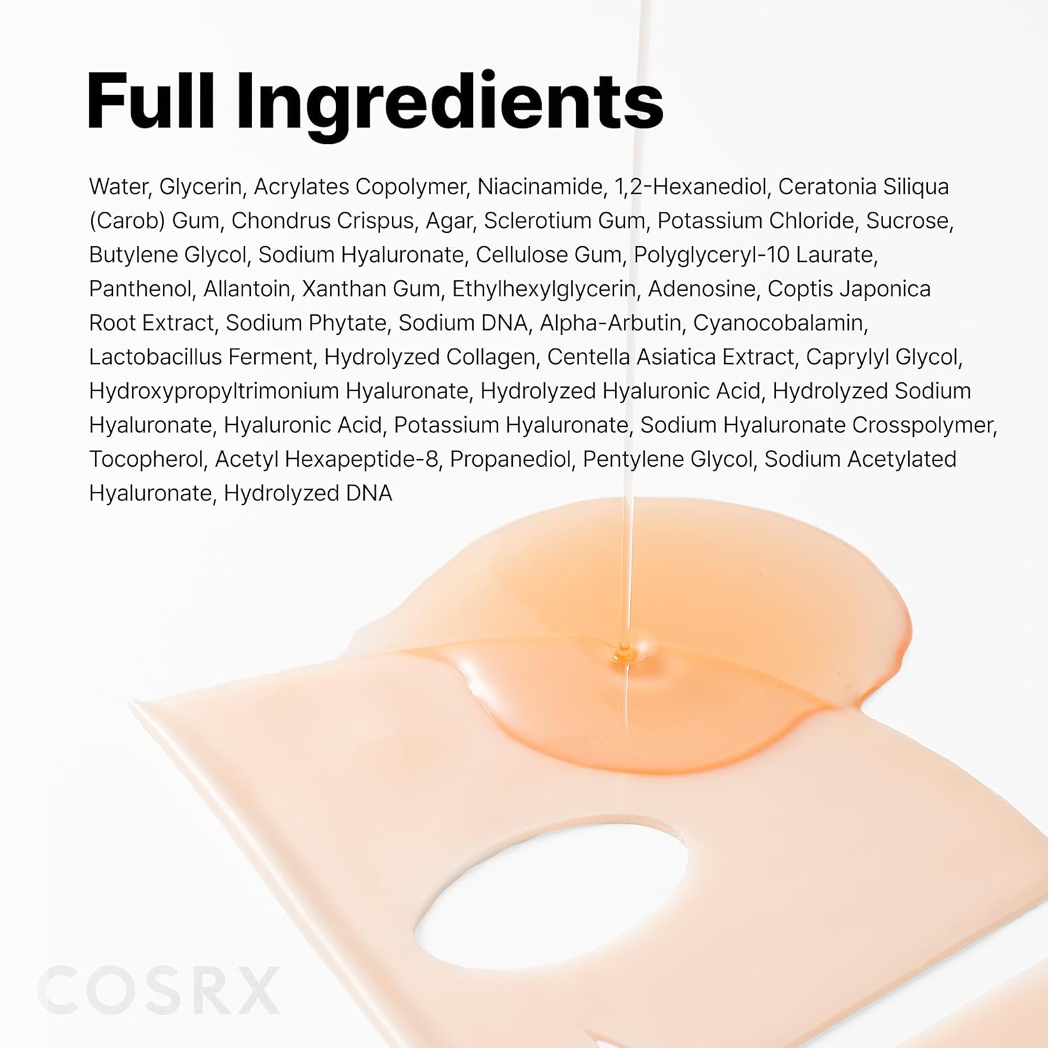 COSRX 5 PDRN Hyaluronic Acid Vital Hydrating Hydrogel Mask, Overnight Hydrogel Face Mask for Glass Glow Skin & Firming with Salmon DNA, Centella PDRN, Korean Skin Care (34g x 3ea) - Image 9
