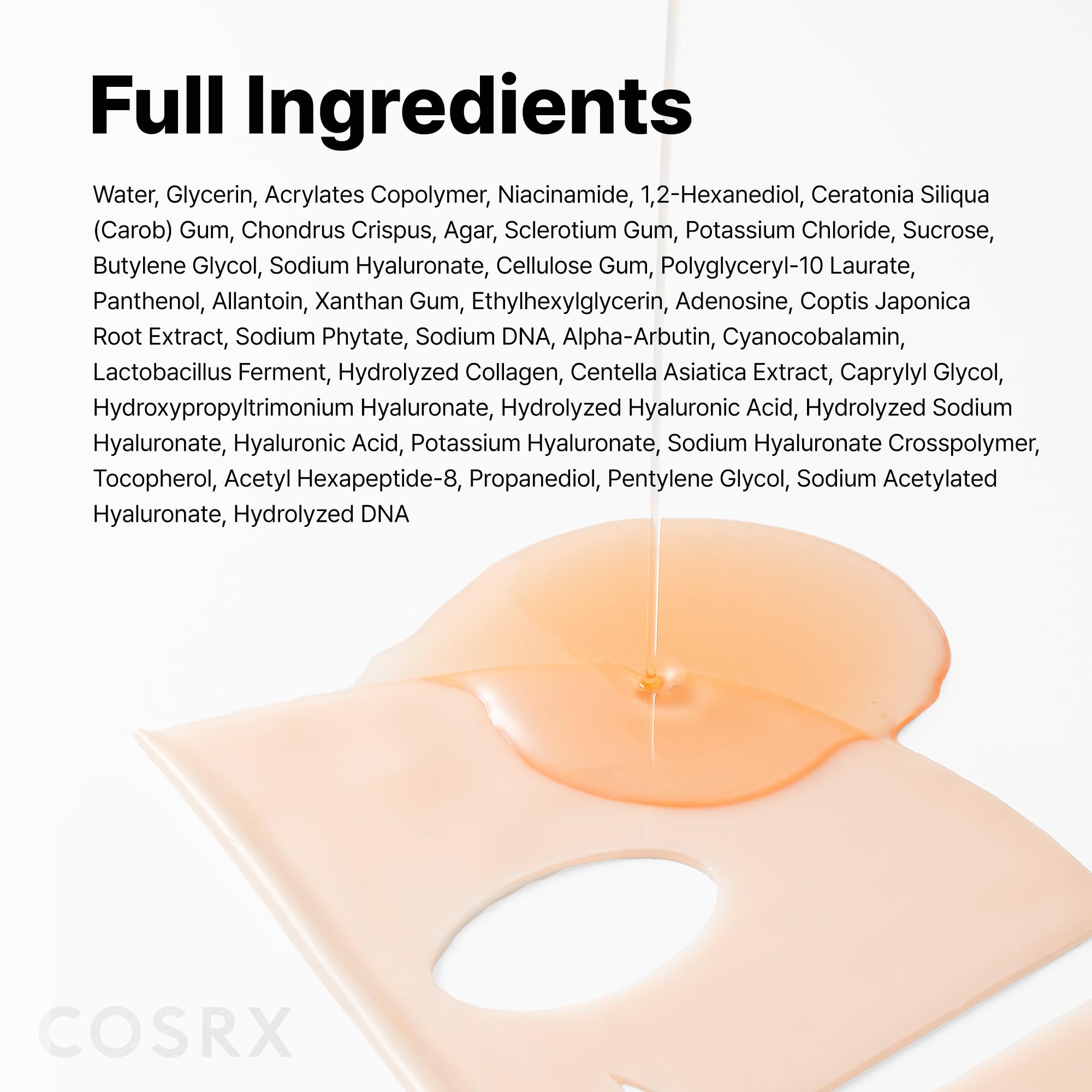 COSRX Advanced  Glass Glow Hydrogel Face Masks Skincare 3 EA, Collagen Face Mask, Travel Essentials, Overnight Face Mask, Korean Skin Care: 5 PDRN
