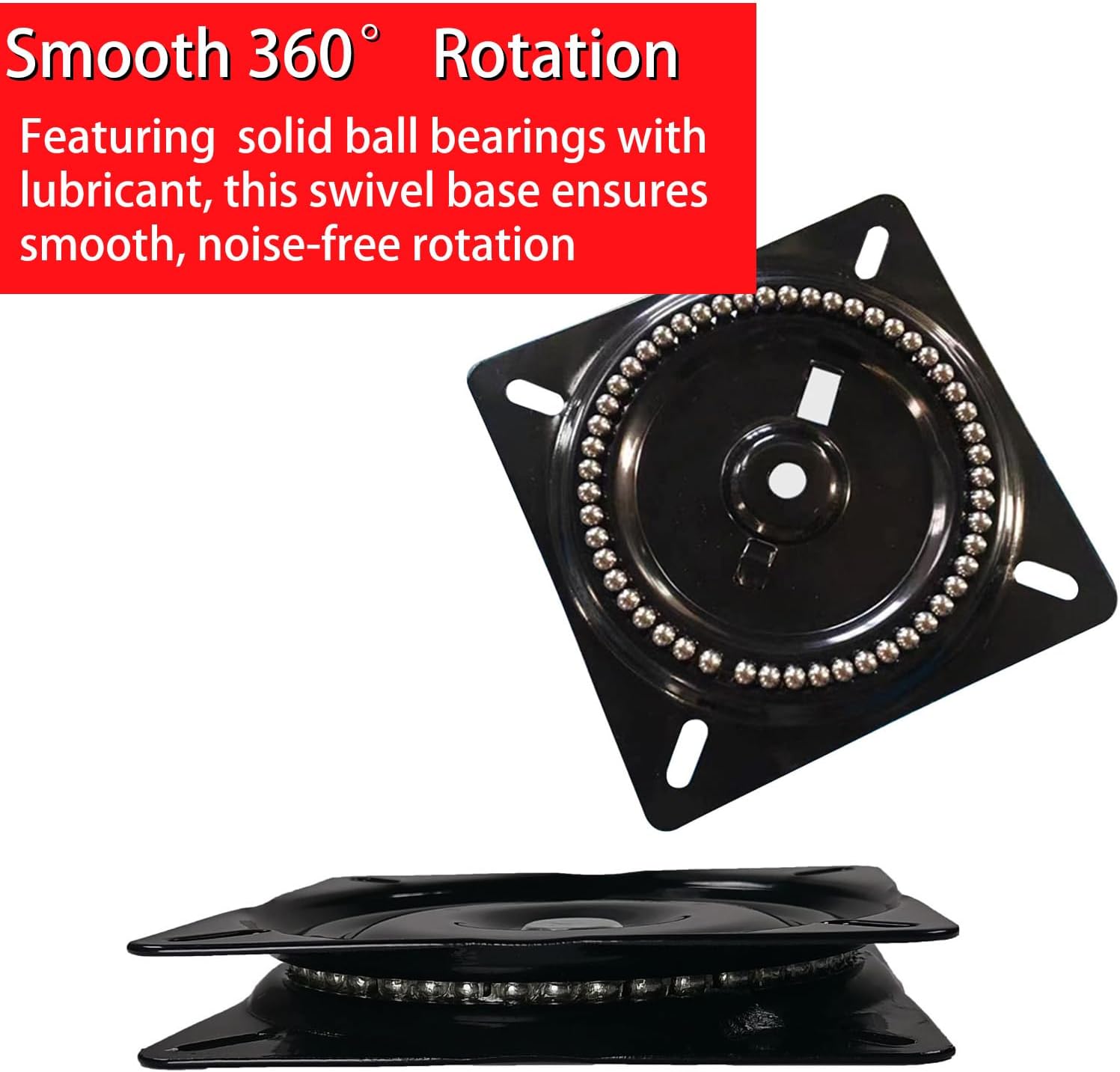 12 Inch Bar Stool Swivel Plate Replacement 360 Degree Swivel Square Turntable Base 12 Inch Ball Bearing Swivel for Swivel Chairs, bar Chairs, Rotating Brackets and More