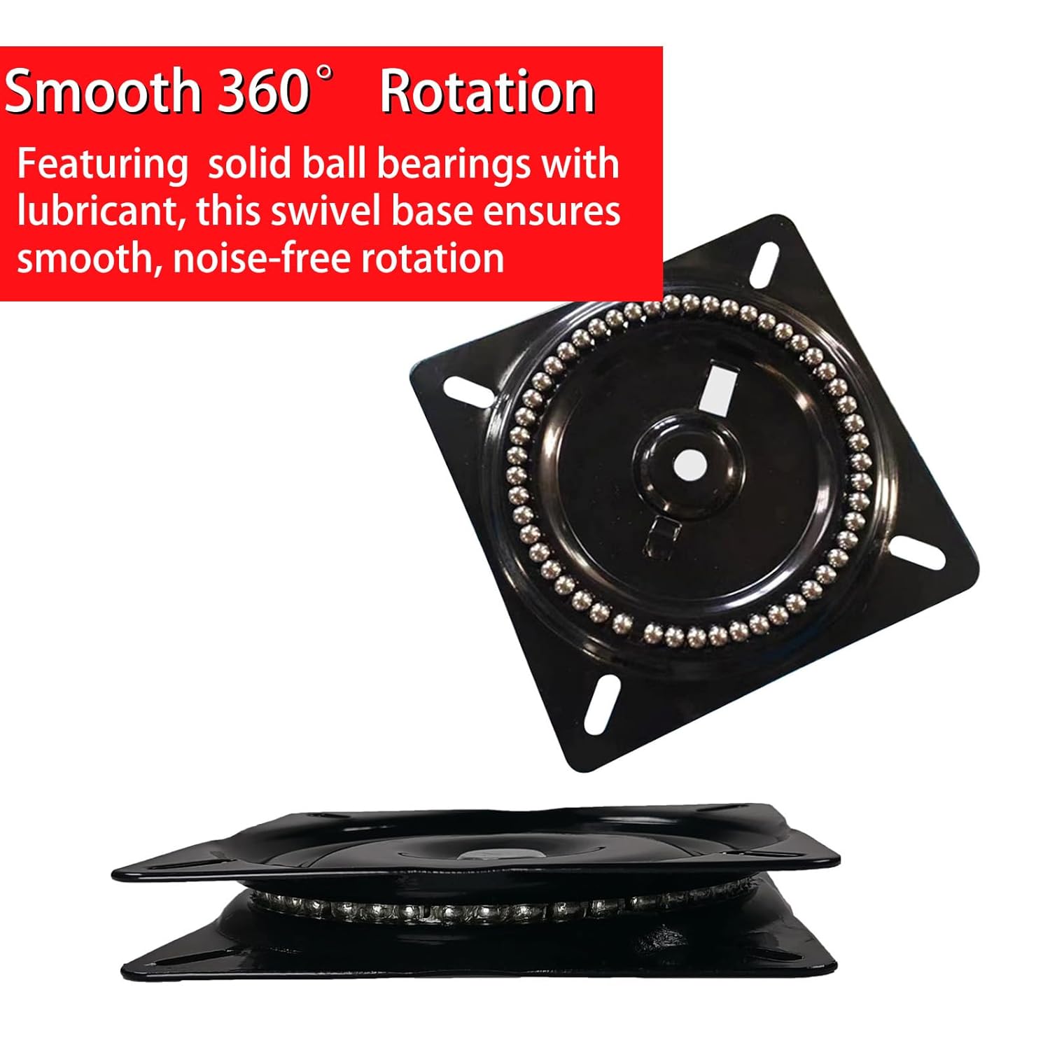 2 Pack 8 Inch Heavy Duty Bar Stool Swivel Plate Replacement 360 Degree Swivel Square Turntable Base 8 Inch Ball Bearing Swivel for Swivel Chairs, bar Chairs, Rotating Brackets and More