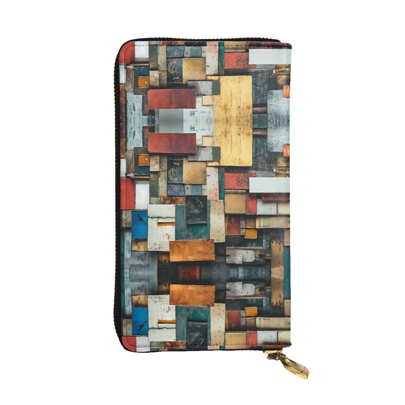 Portefeuille en cuir long porte-cartes de crédit pour rangement documents de voyage