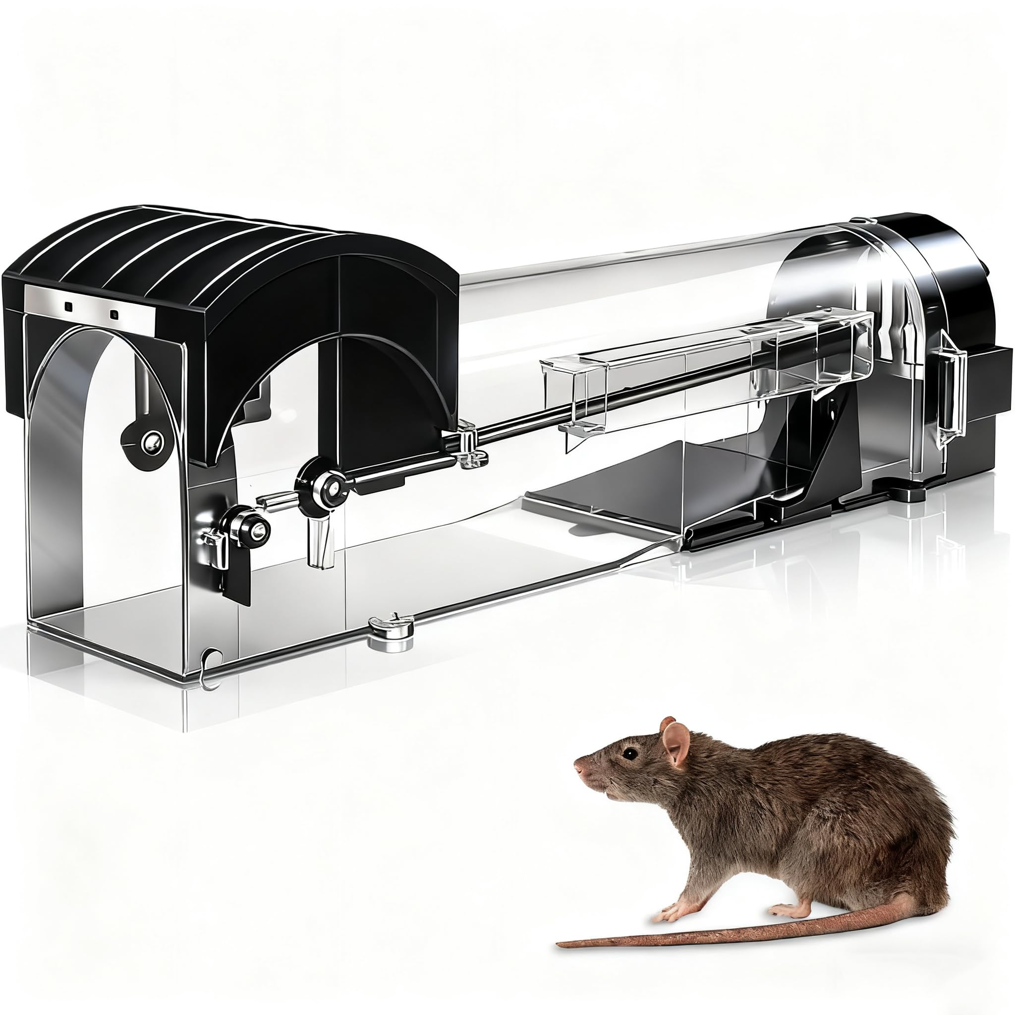 Optifit® Mouse Trap, 12.4 inch Quick Response Mouse Trap, Humane Mice Trap Indoor Outdoor Mouse Catcher, Pet & Kid Friendly Mouse Trap-image-33
