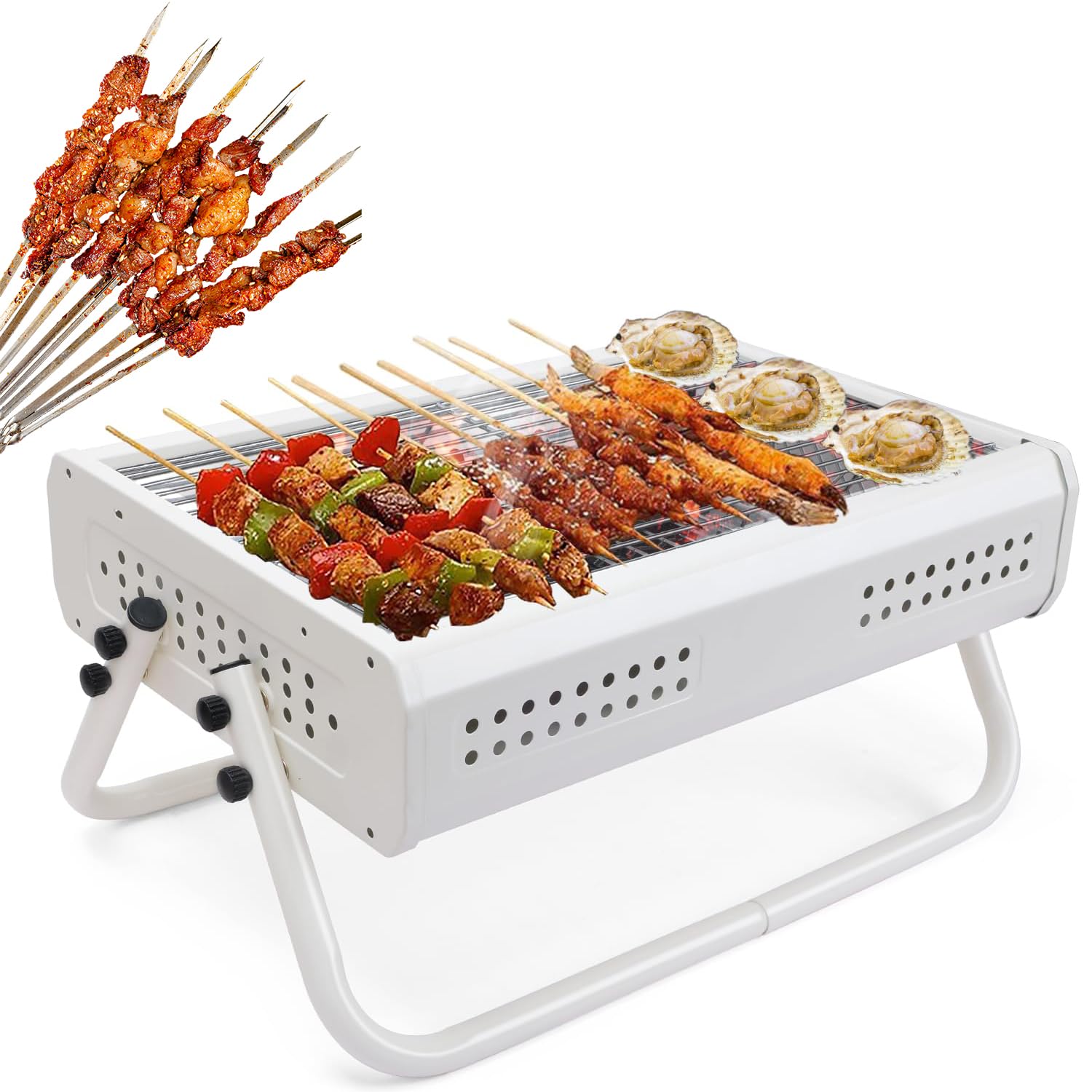 Barbecue de camping de table portable pour vos grillades en plein air à 4
