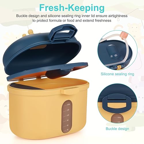 Miniatura 7 de Accmor Dispensador de fórmula para bebés sobre la marcha, dispensador portátil de fórmula de leche en polvo con cuchara, recipientes de fórmula para