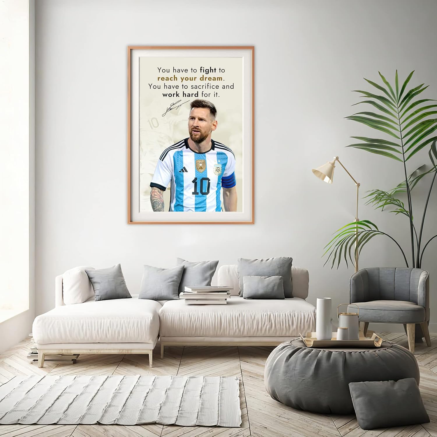 Inspirational Motto Quote for Lionel Poster Famous Football Legend Players Posters Soccer Superstar Poster Sports Wall Art for Fans Gift Unframe 16 * 24inch: Posters & Prints
