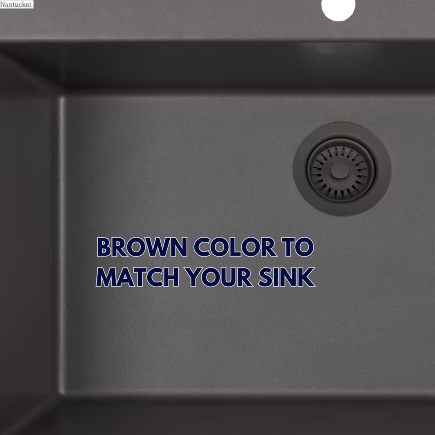 Nantucket 3.5DF-GCCB Brown Decorative Trim Ring for Disposal Flange, for Granite Composite Sinks, Made in Italy