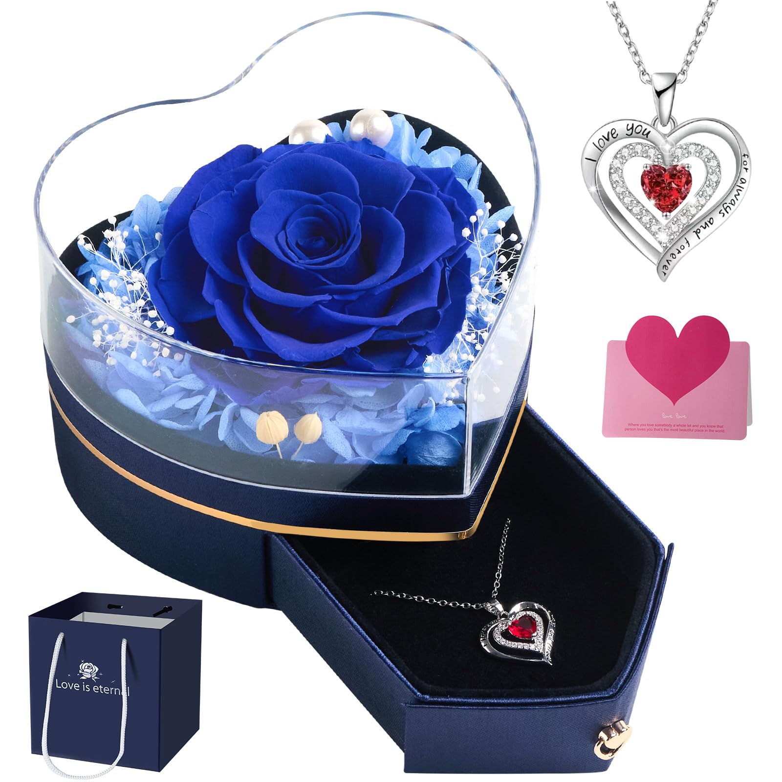 Rosa Eterna Regalo Mamma | Festa della Mamma, Compleanno Amica Nonna Fidanzata Moglie | Sorpresa per Lei | Fiore Eterno Decorativo | Ti Amo per Sempre,Regalo Natale San Valentino Anniversario
