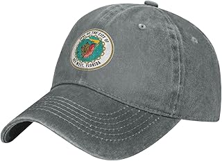 Seal of Key West, Florida Baseball Cap for Men Women Adjustable Washed Vintage Cotton Dad Hats