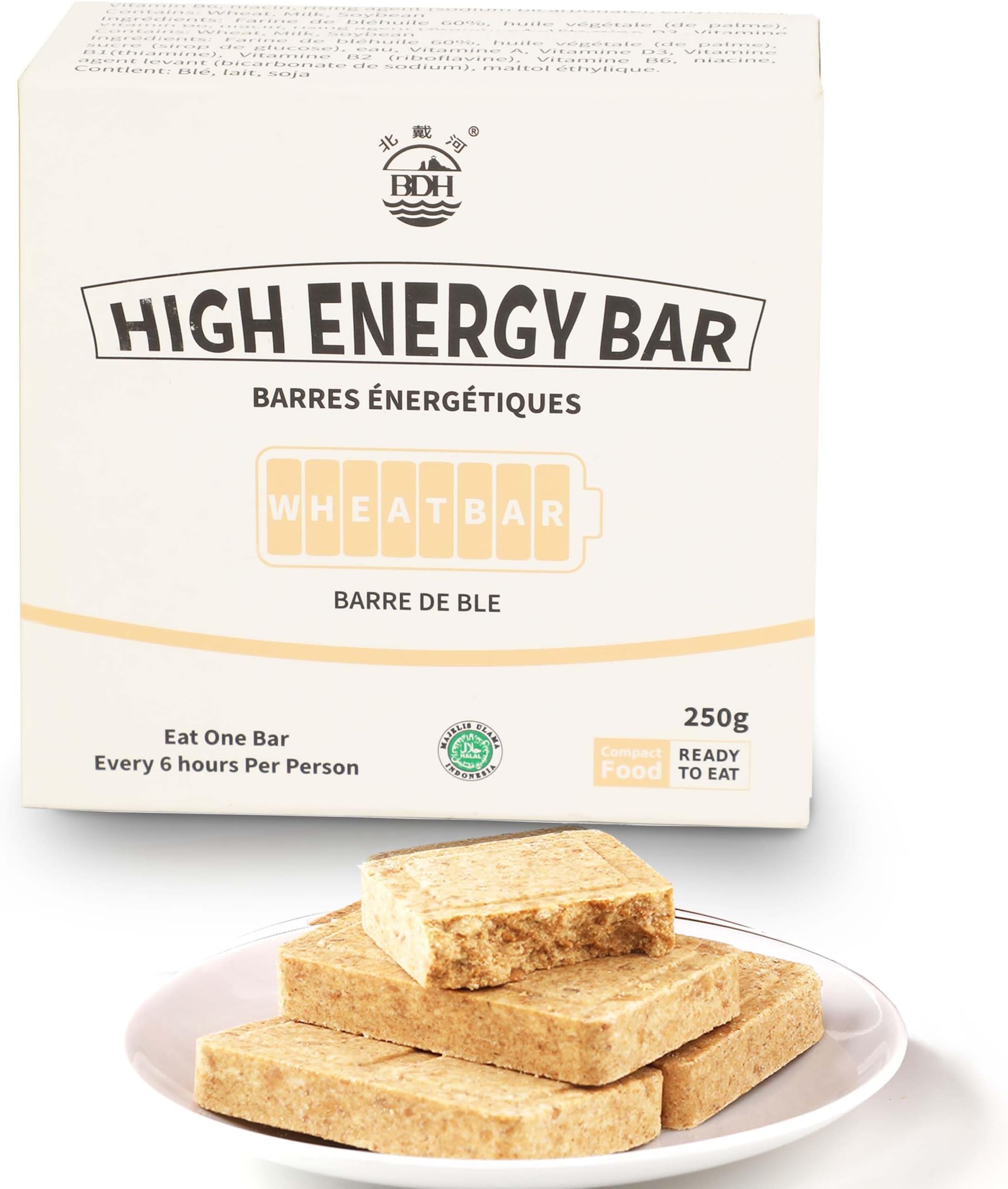 Emergency Food Ration Bars 1 Pack, Original Flavor Survival Tabs Supply for Outdoor Camping Emergency Snowstorm Earthquake Disaster Preparedness Kit with 20 years Long Self Life, 250g/bar