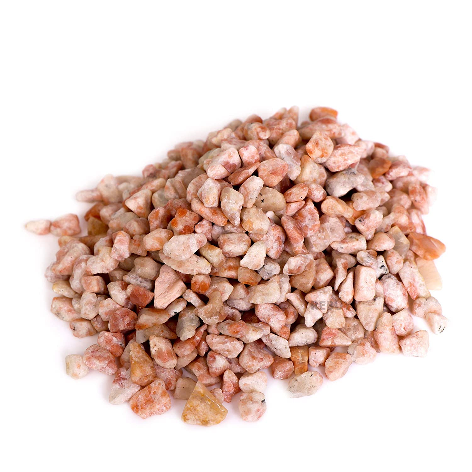 REBUY Sunstone Crystal Healing Tumbled Chips Gemstone Chips, Color Peach & White, Weight 50 Grams