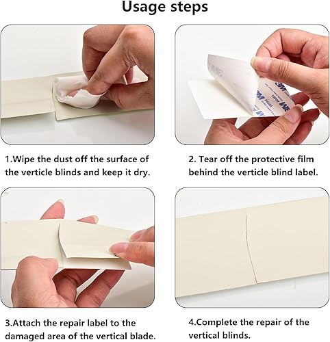 Miniatura 4 de 8 pestañas de reparación de persianas verticales de 2 pulgadas de longitud, persianas horizontales blancas, paneles de listones de repuesto,