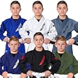 IBJJF Ultra Light BJJ Brazilian Jiu Jitsu Gi for Kids with Preshrunk Fabric and Free Belt
