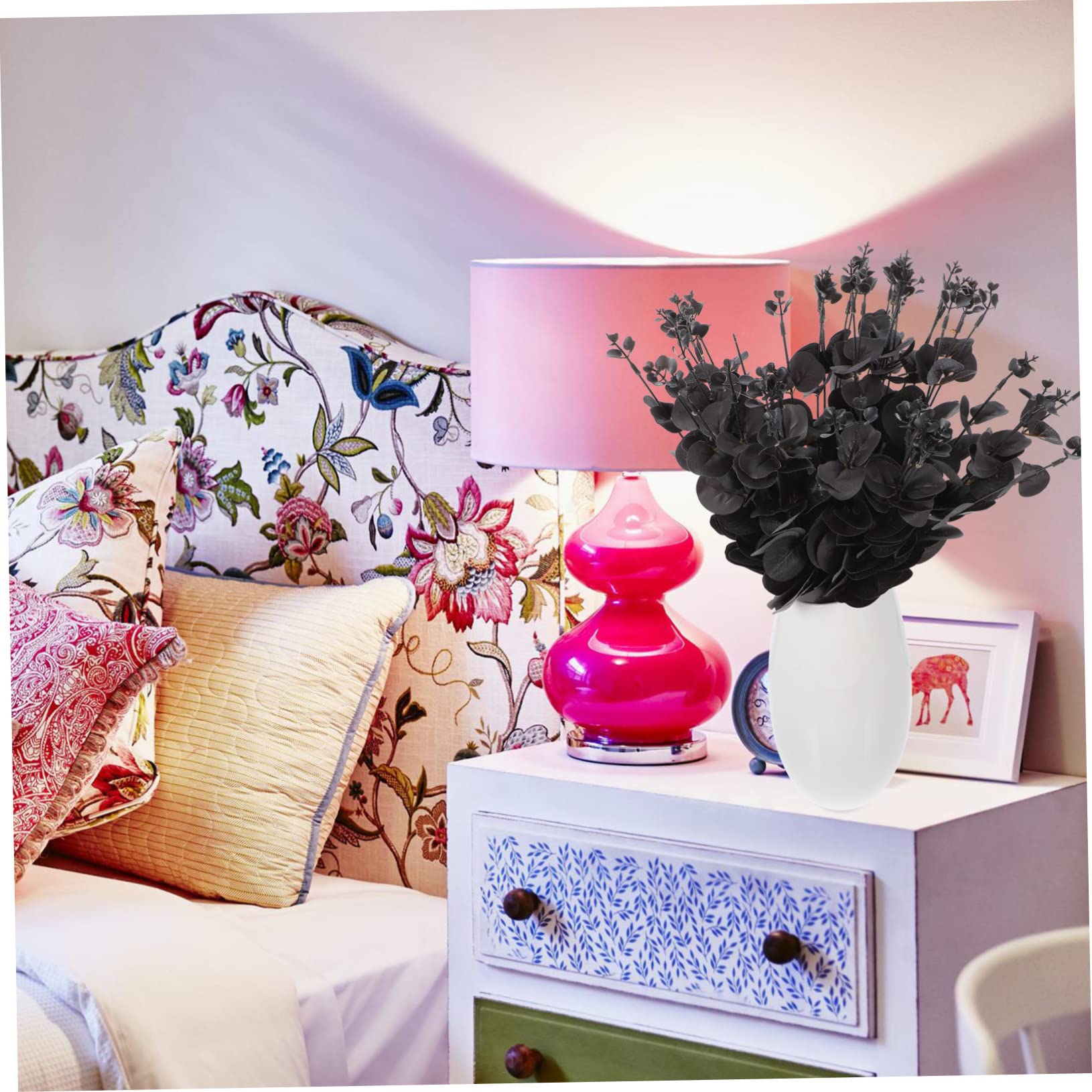 TOPBATHY 6pièces Tiges Eucalyptus Artificiel Branche Eucalyptus Décorative pour Maison Et Événements Fleurs Et Arrangements Végétaux