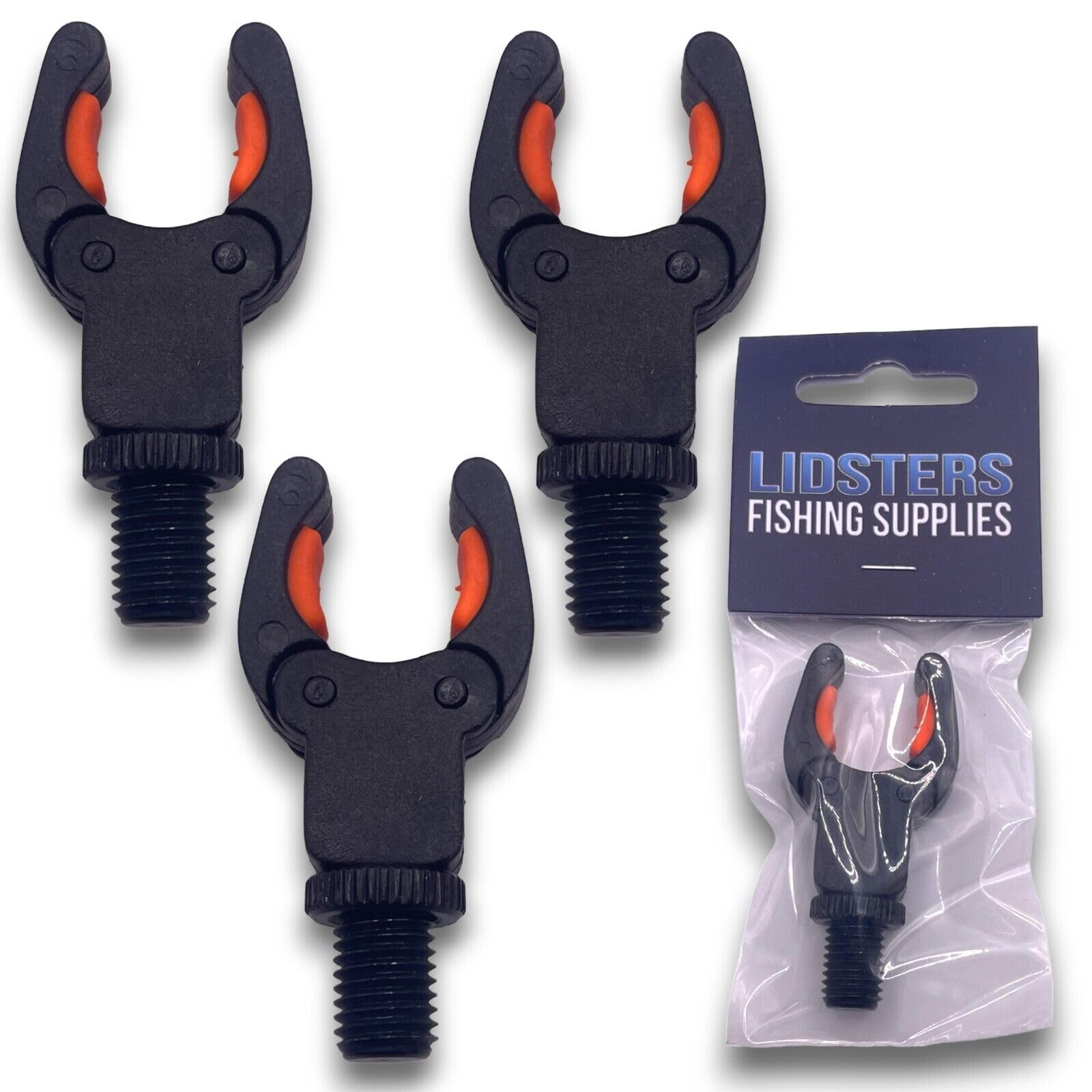 3 x LFS Rod Rests Self Adjusting Secure Rod Back Butt Rest Carp Fishing (3 x Orange Rests)