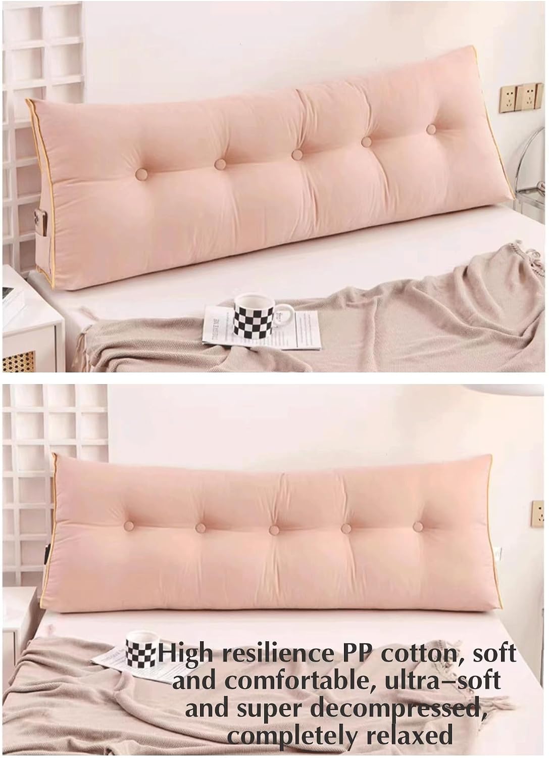 Triangular Headboard Pillow Backrest Positioning Support Bed Bolster Rest Reading Pillow with Removable Cover Soft Headboard Cushion for Sitting in Bed(Size:80x45x18cm,Color:H)