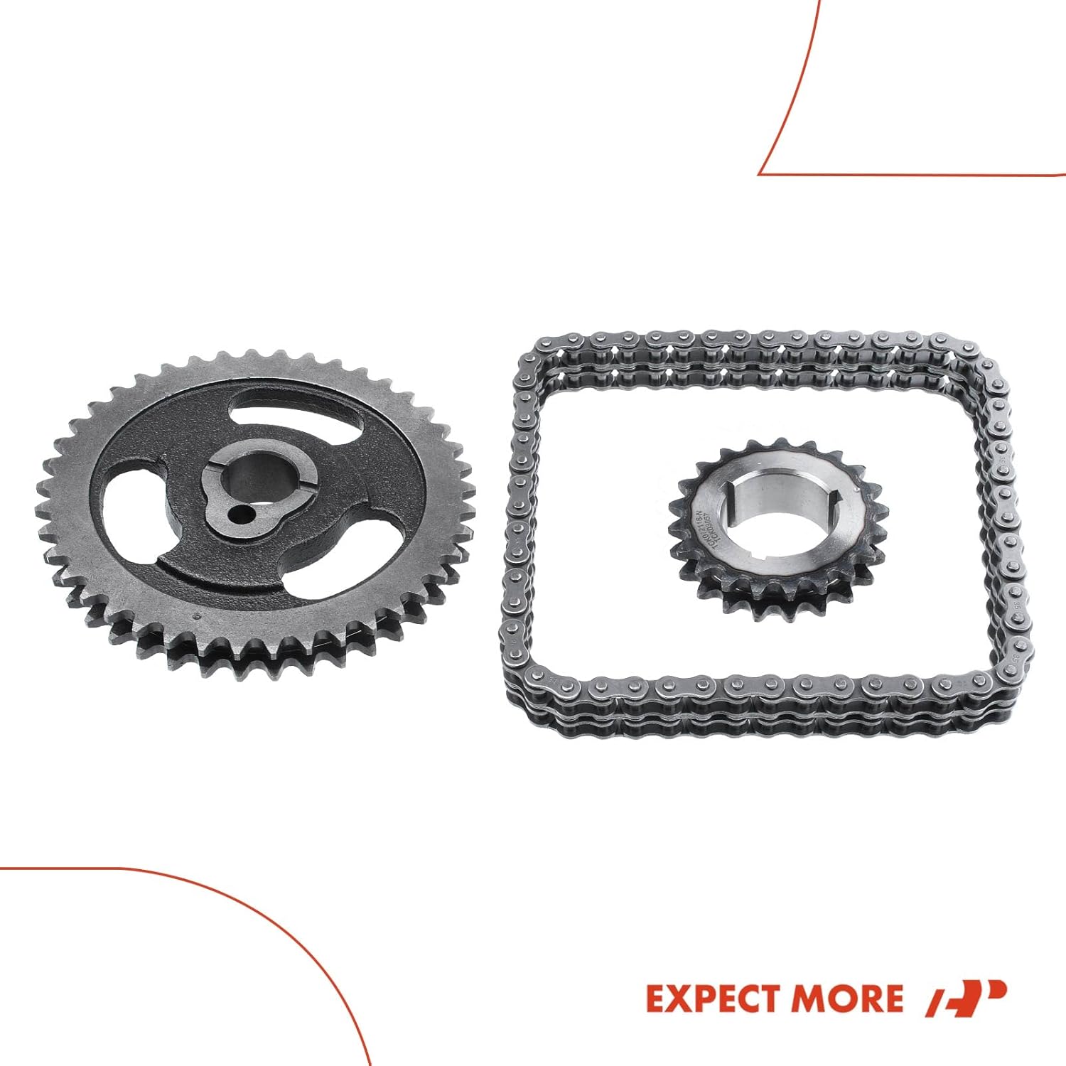 A-Premium Engine Timing Chain Kit W/Sprocket [fits OHV, 8Cyl 5.0L 5.8L] Compatible with Ford E-150 E-250 E-350 Econoline Club Wagon, F-150, F-250, Mustang & Mercury Grand Marquis & Lincoln & More