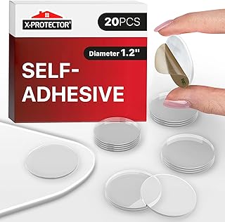X-Protector Glass Table Top Bumpers - 20 PCS 1.2"- Self-Adhesive Glass Table Top Anti Slip Pads - Clear Rubber Glass Table Top Grippers - Glass Table Protector to Keep Glass Table Top from Sliding!